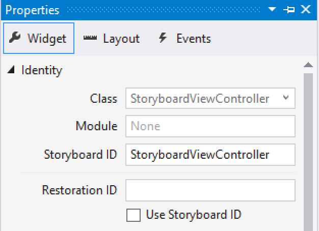 Setting the storyboard ID