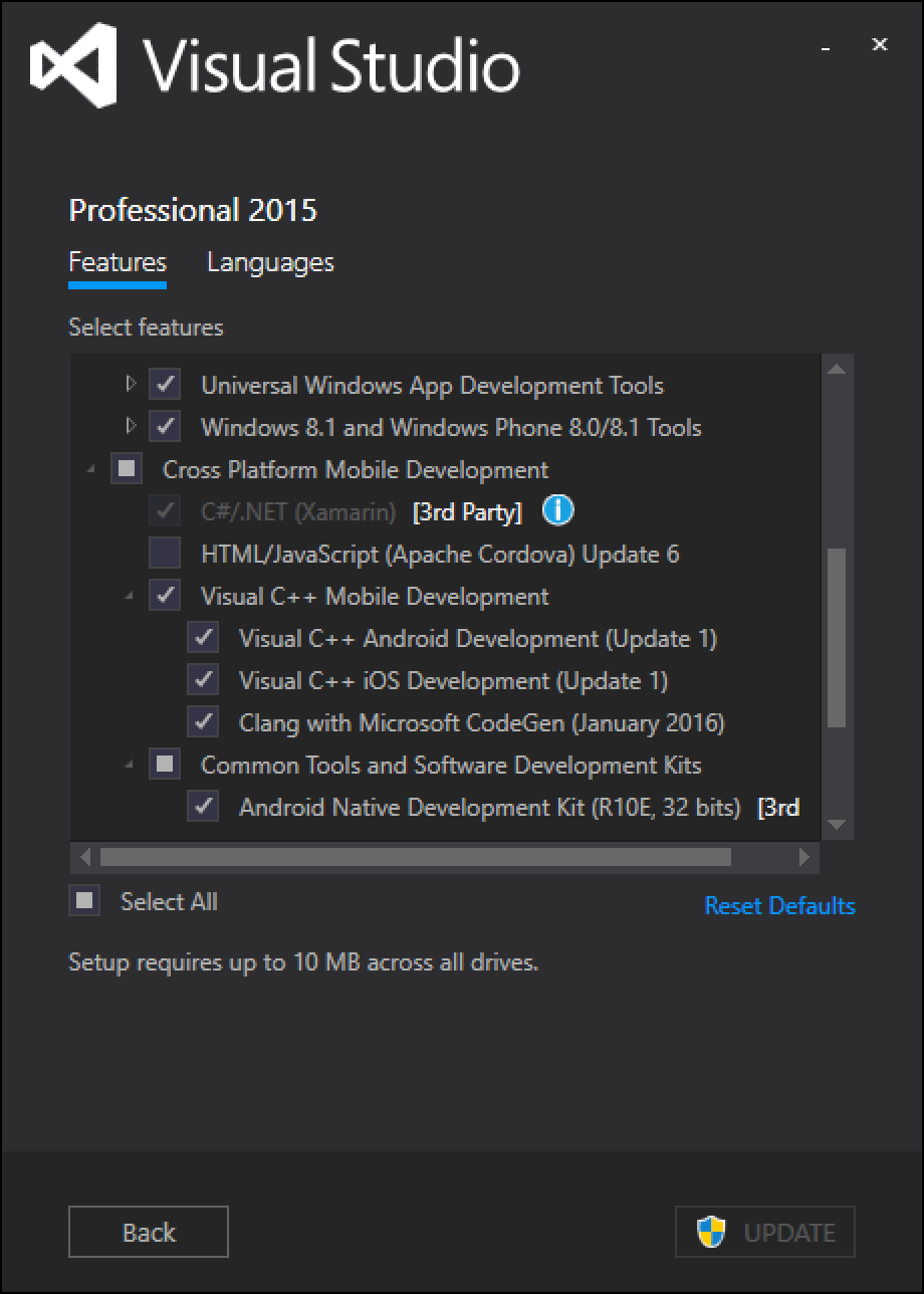 Visual Studio Setup Cross-Platform Mobile C++